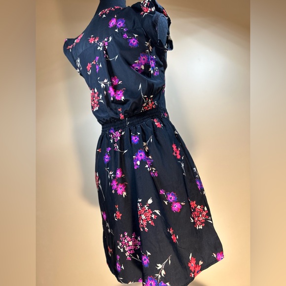 Magazine Black Floral Ruffled Dress Extra Small - Picture 11 of 12